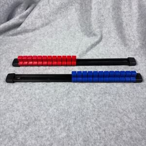 2 Pc. 1/2" Drive Socket Organizer Rail Holders Wall Mount 12 Slots on Each